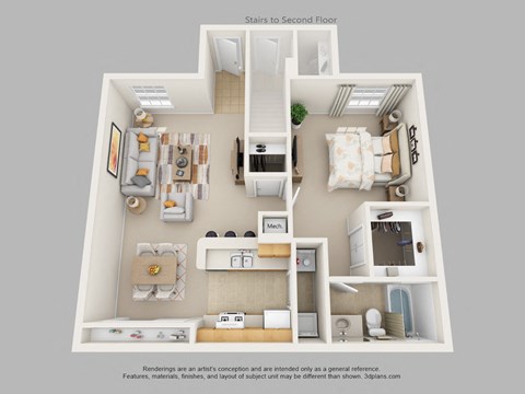 One Bedroom One Bath Floor Plan